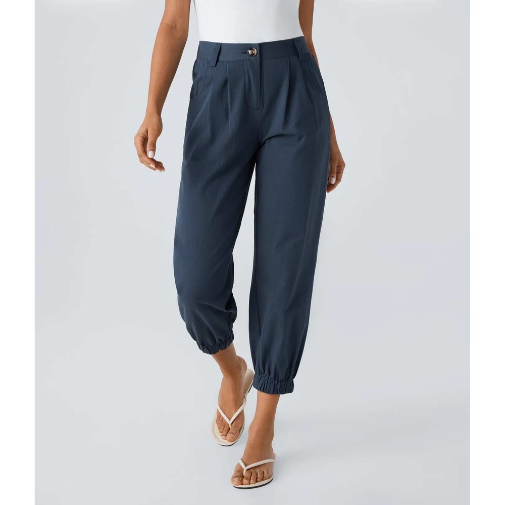 Halara Mid Rise Casual Joggers with Pockets Navy Blue Womens Medium
